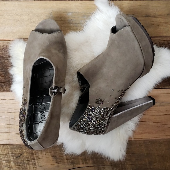 Sam Edelman Shoes - Sam Edelman Beaded Open Toe Booties Size 7